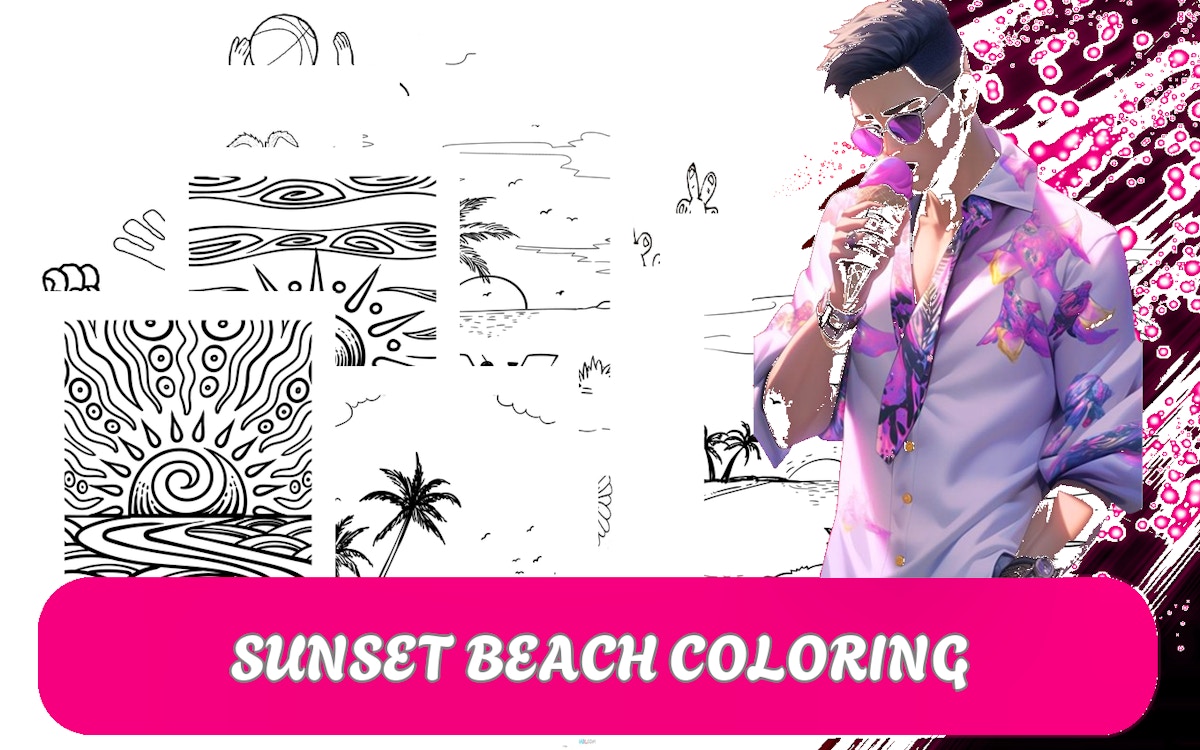 Sunset Beach Coloring